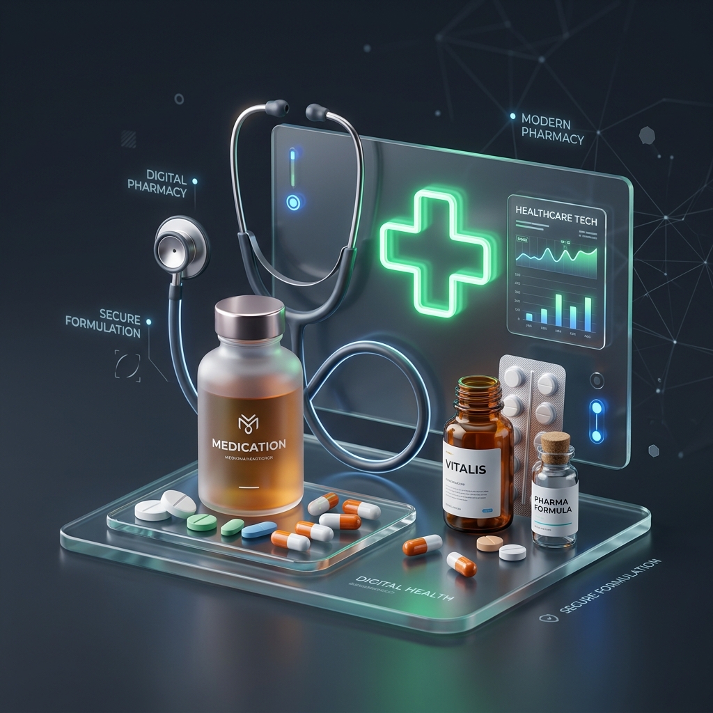 Nasir Plus Pharmacy Healthcare Illustration